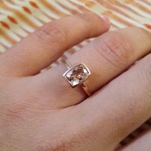 Solid rose gold engagement ring - morganite